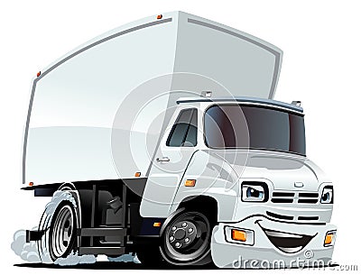 Vector Cartoon Cargo Truck Vector Illustration