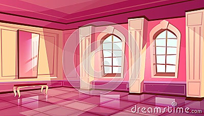 Vector cartoon castle palace ballroom background Vector Illustration