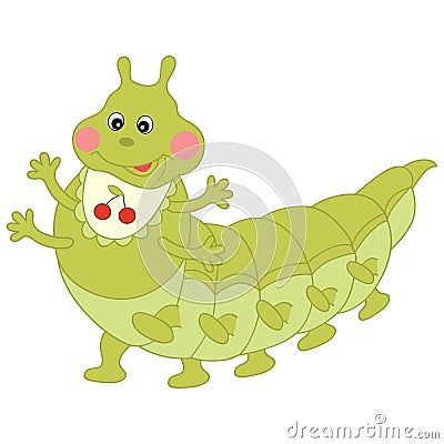 Vector Cartoon Caterpillar, Caterpillar Clipart Vector Illustration