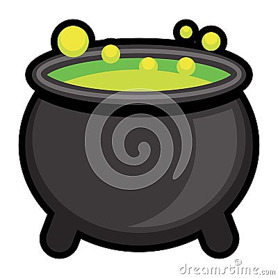 Cartoon Cauldron Icon Isolated On White Background Stock Photo