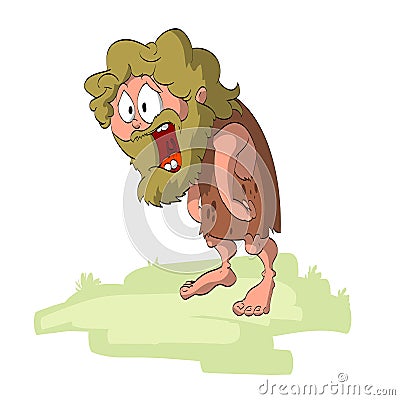 Vector Cartoon Caveman Vector Illustration