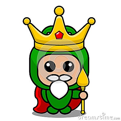 Simple gas cylinder doodle mascot costume king Vector Illustration