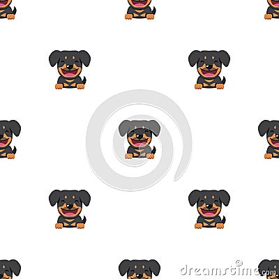 Vector cartoon character rottweiler dog seamless pattern background Vector Illustration
