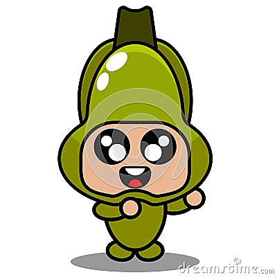 Dubbing style chayote vegetable mascot costume Vector Illustration