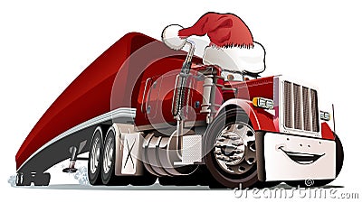 Vector cartoon Christmas truck Stock Photo