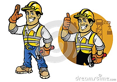 Cartoon of construction worker Vector Illustration