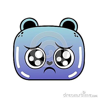 Vector Cartoon Cute Pleading Face Emoji isolated illustration Vector Illustration