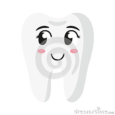 Vector cartoon cute pleased characters of tooth Vector Illustration