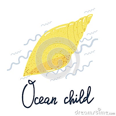 Shell ocean child poster Stock Photo