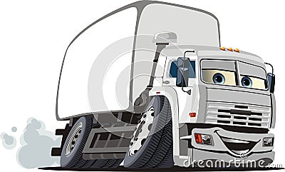 Vector cartoon delivery / cargo truck Cartoon Illustration