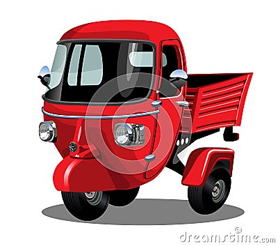 Vector cartoon delivery scooter isolated on white Vector Illustration