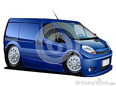 Vector cartoon delivery van Stock Photo