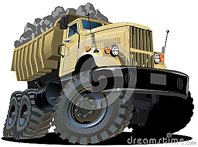 Vector cartoon dump truck Stock Photo