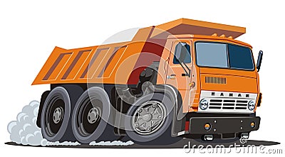 Vector cartoon dump truck Stock Photo