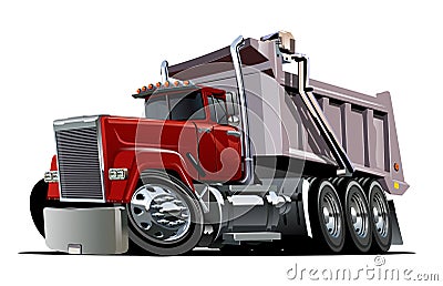 Vector Cartoon Dump Truck Vector Illustration