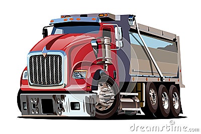 Vector Cartoon Dump Truck Vector Illustration