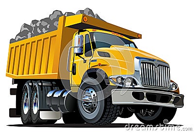 Vector Cartoon Dump Truck Vector Illustration