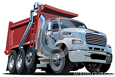 Vector Cartoon Dump Truck Vector Illustration