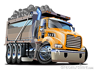 Vector Cartoon Dump Truck Vector Illustration