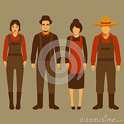 Vector cartoon farmer character, Vector Illustration