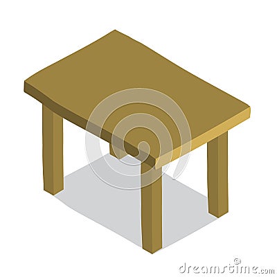 Vector Cartoon Flat Table Icon. Stock Vector - Image: 53069161