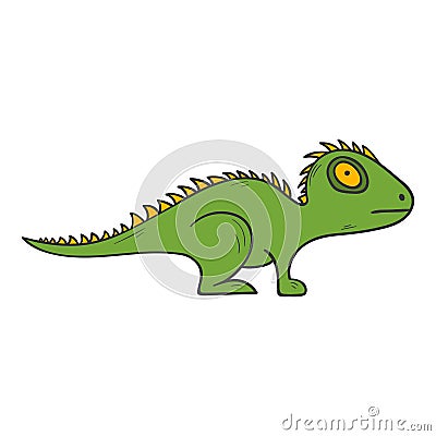 Vector cartoon hand drawn iguana, gecko, lizard Vector Illustration