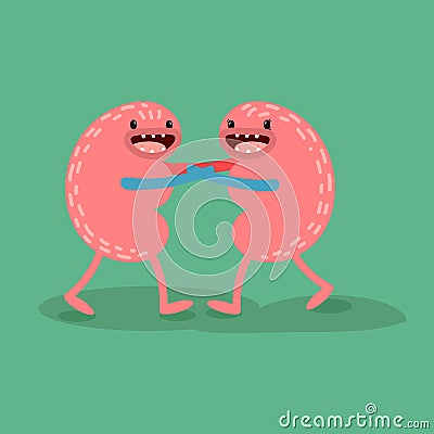 Vector cartoon human anatomy. Healthy kidneys Vector Illustration