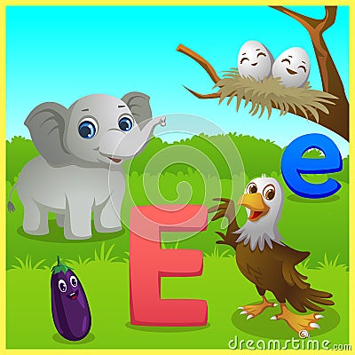 Alphabets learning for preschool kids Vector Illustration