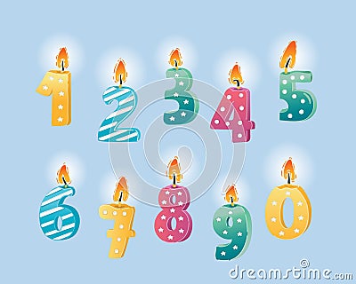 Birthday candles Vector Illustration