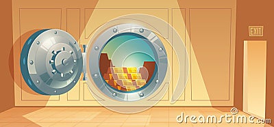 Vector background - bank vault door with gold Vector Illustration