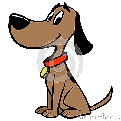 Dog with Collar Vector Illustration