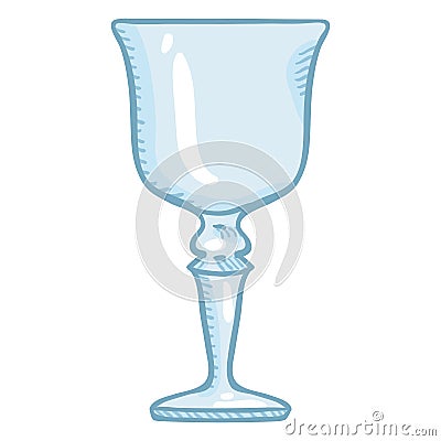 Vector Single Cartoon Illustration - Empty Liquor Goblet Glass Vector Illustration