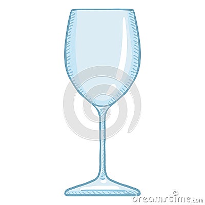 Vector Cartoon Illustration - Empty Wine Glass Vector Illustration