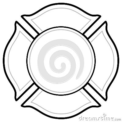 Black And White Firefighter Logo Vector Illustration