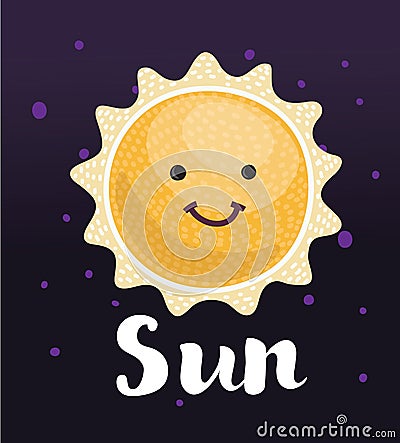 Funny Sun smiling face Vector Illustration