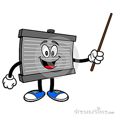 Radiator Mascot with a Pointer Vector Illustration