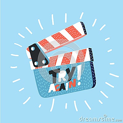 Movie clapper board isolated on background. Open clapperboard. Vector Illustration