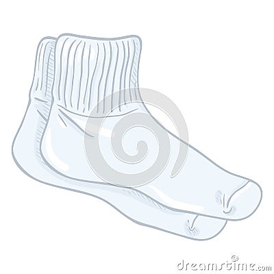 Vector Cartoon Sport Style White Socks Vector Illustration