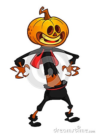 Vector cartoon image of Jack O` Lantern. Vector illustration. Vector Illustration