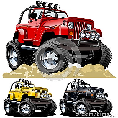 Vector cartoon jeep Stock Photo