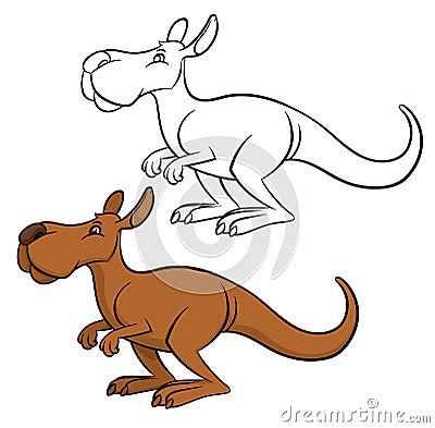 Vector cartoon kangaroo Vector Illustration