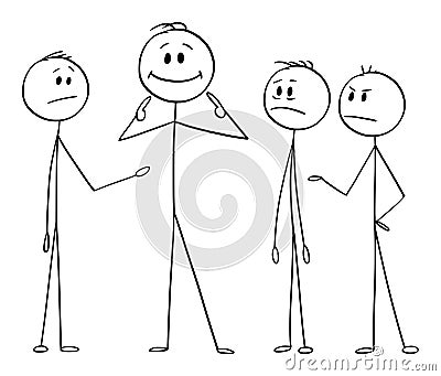 Vector Cartoon of Man or Businessman Pointing Out Yourself as the Best part of the Team Vector Illustration