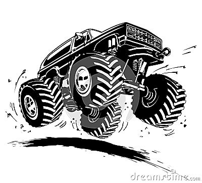 Cartoon Monster Truck Vector Illustration