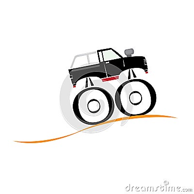 Vector Cartoon Monster Truck Vector Illustration