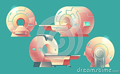 Vector cartoon MRI scanner, magnetic resonance imaging Vector Illustration