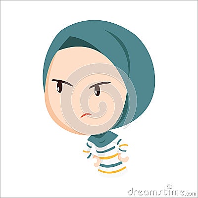 Vector - cartoon muslim girl Vector Illustration