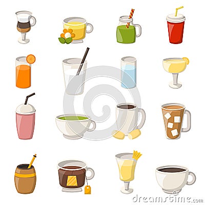 Vector cartoon non alcoholic drinks Vector Illustration