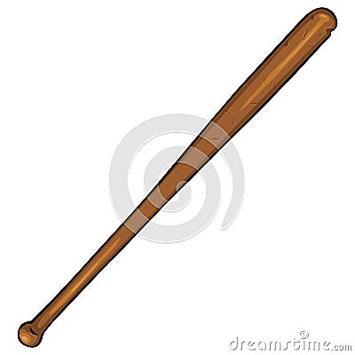 Vector cartoon old wooden baseball bat Stock Photo