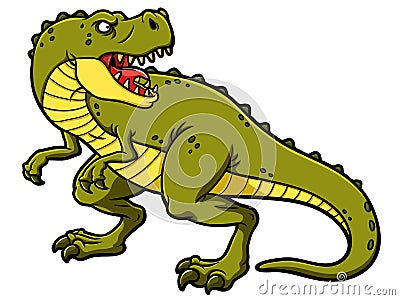 Vector Cartoon Roaring Tyrannosaurus Rex Vector Illustration