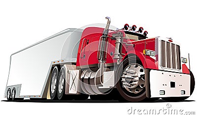 Vector cartoon semi truck Stock Photo